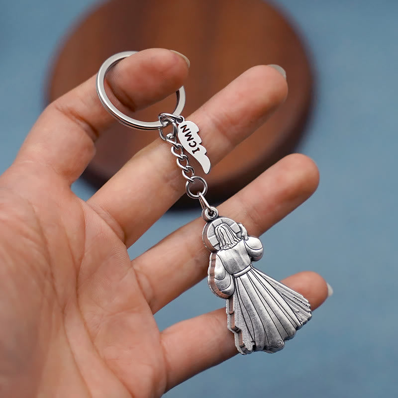 Christianartworkshop Exquisite Enamel - Inlaid Jesus & Divine Mercy Keychain: Reminder of God's Love - image 3