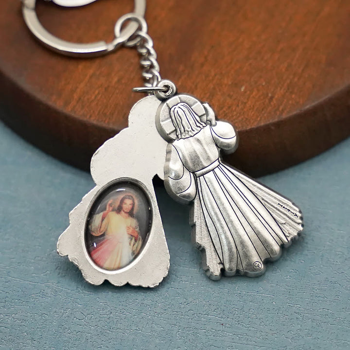 Christianartworkshop Exquisite Enamel - Inlaid Jesus & Divine Mercy Keychain: Reminder of God's Love - image 1