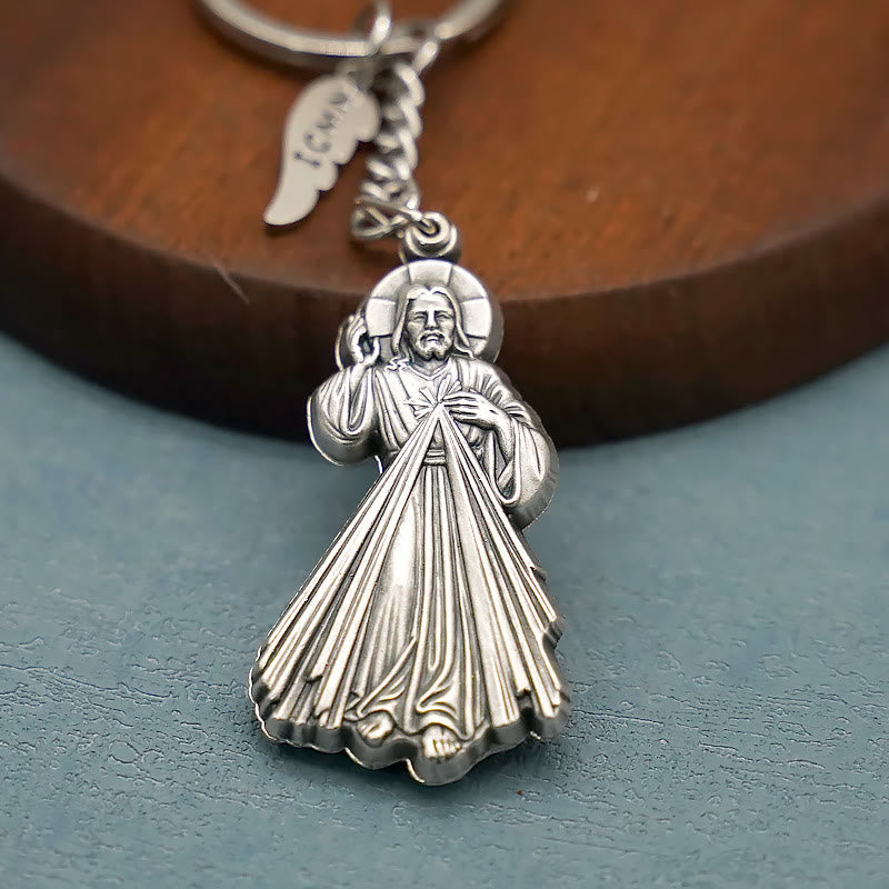Christianartworkshop Exquisite Enamel - Inlaid Jesus & Divine Mercy Keychain: Reminder of God's Love - image 6