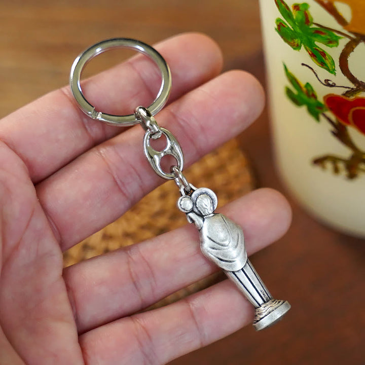 Christianartworkshop Retro Style Polished St. Christopher Keychain: Token of the Traveler's Saint's Protection - image 5