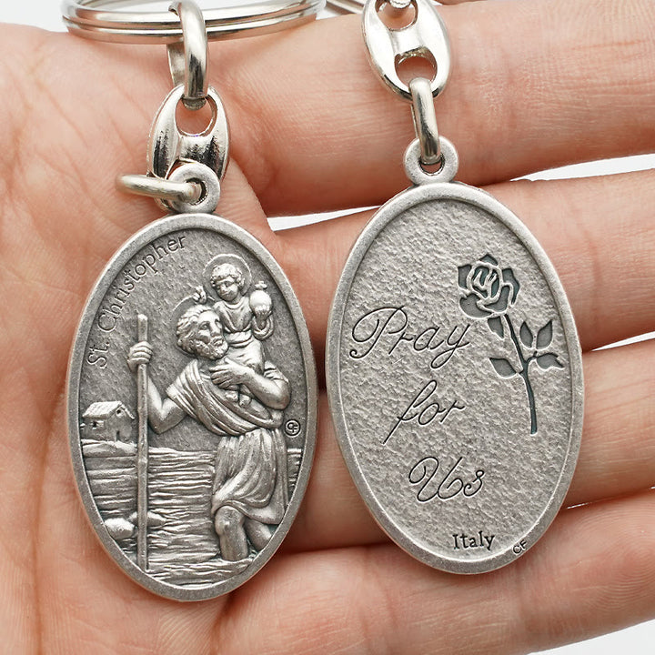 Christianartworkshop Artistic Metal Crafted St. Christopher Keychain: Heirloom of Traveler's Blessings - image 2