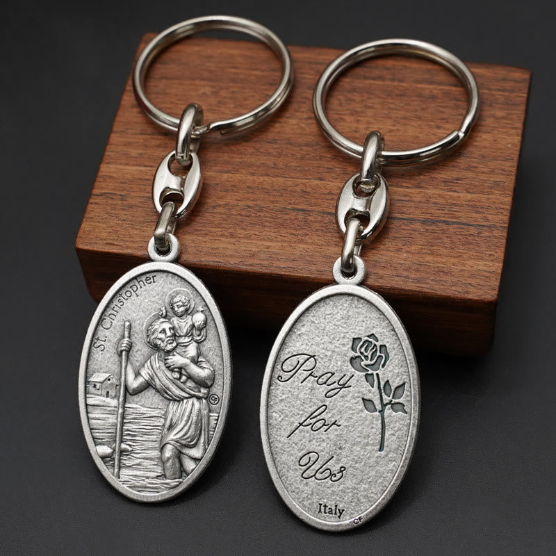 Christianartworkshop Artistic Metal Crafted St. Christopher Keychain: Heirloom of Traveler's Blessings - image 0