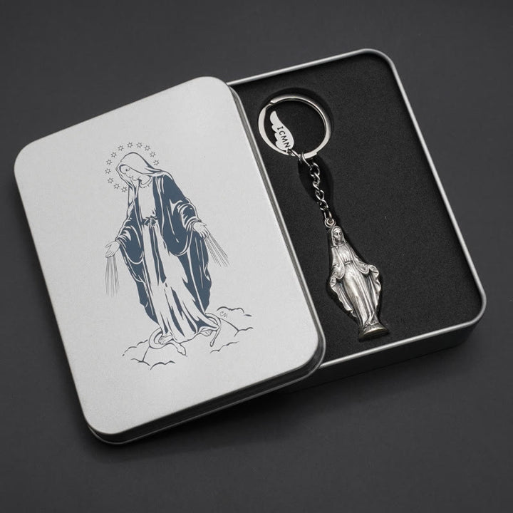 Christianartworkshop Slide - Open Virgin Mary & Miraculous Medal Keychain: Memento of Mary's Devotion - image 4