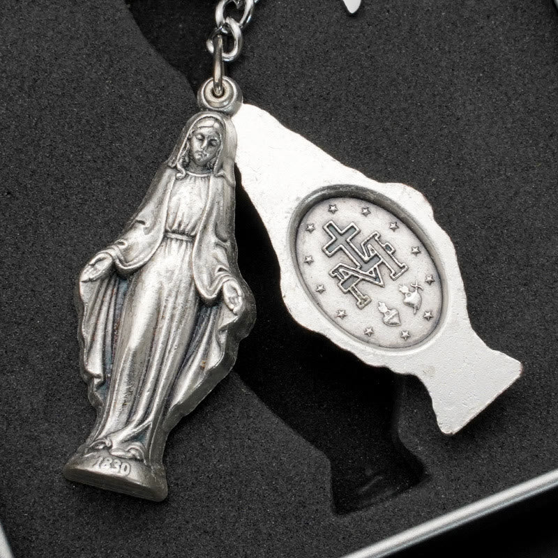 Christianartworkshop Slide - Open Virgin Mary & Miraculous Medal Keychain: Memento of Mary's Devotion - Miraculous Medal - image 0