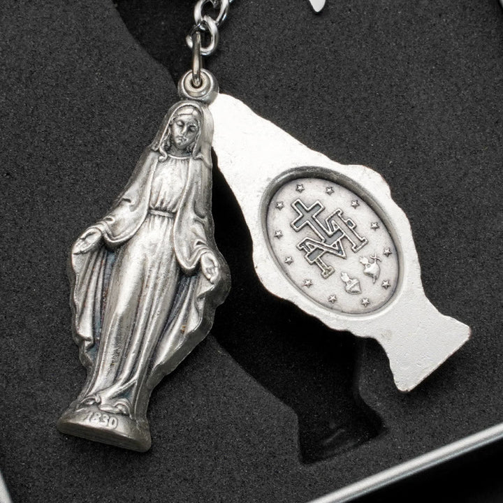 Christianartworkshop Slide - Open Virgin Mary & Miraculous Medal Keychain: Memento of Mary's Devotion - Miraculous Medal - image 0