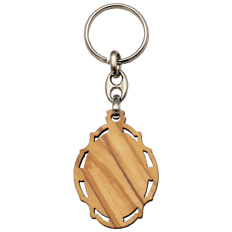 Christianartworkshop Wooden Crafted St. Benedict Medal Keychain: Contemporary Badge of Spiritual Defense - image 6