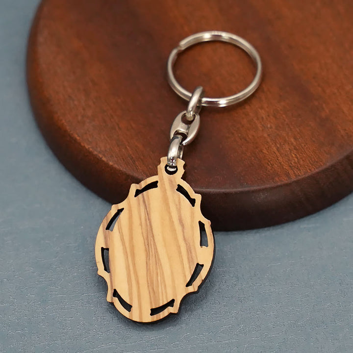 Christianartworkshop Wooden Crafted St. Benedict Medal Keychain: Contemporary Badge of Spiritual Defense - image 4