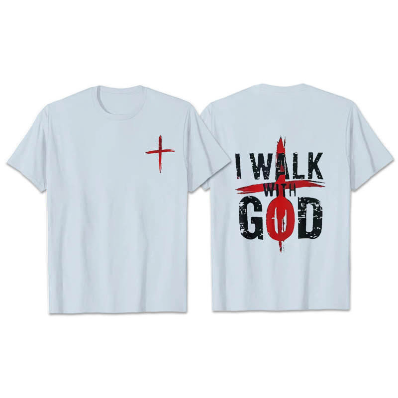 Christianartworkshop I'll Walk With God T-Shirt - Blue - 2XL - image 9