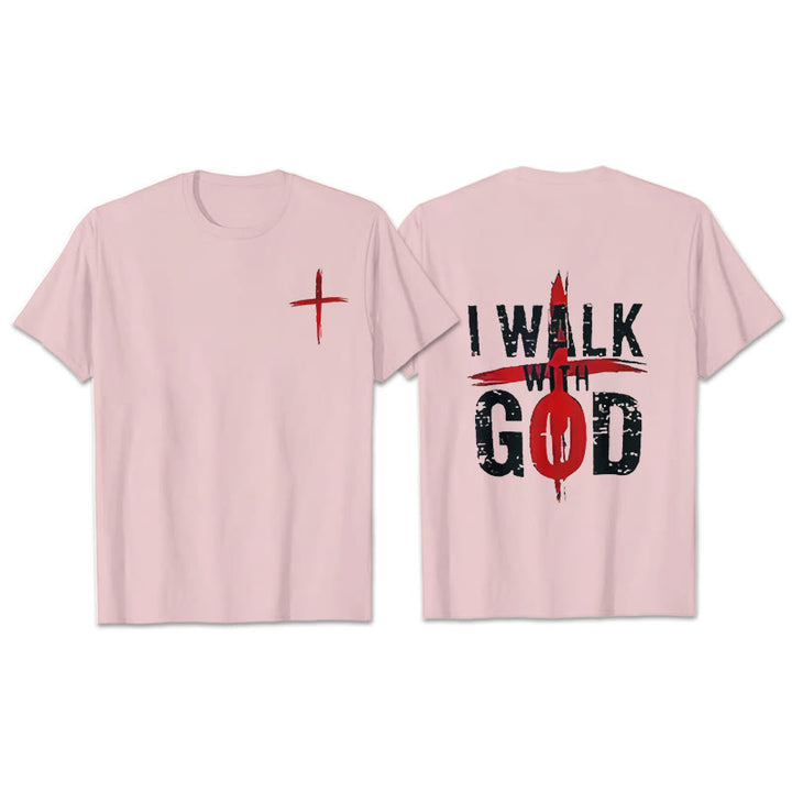 Christianartworkshop I'll Walk With God T-Shirt - Pink - 2XL - image 12