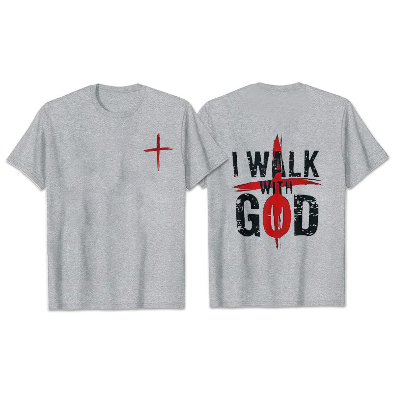 Christianartworkshop I'll Walk With God T-Shirt - Grey - 2XL - image 24