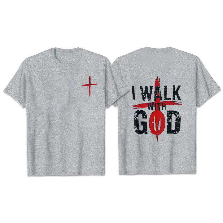 Christianartworkshop I'll Walk With God T-Shirt - Grey - 2XL - image 24