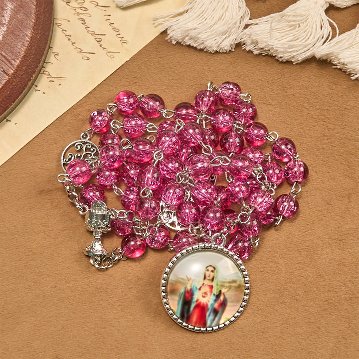 Christianartworkshop Pink Glass Rosary Adorned with Our Lady of Guadalupe: A Love - Filled Blessing - image 8
