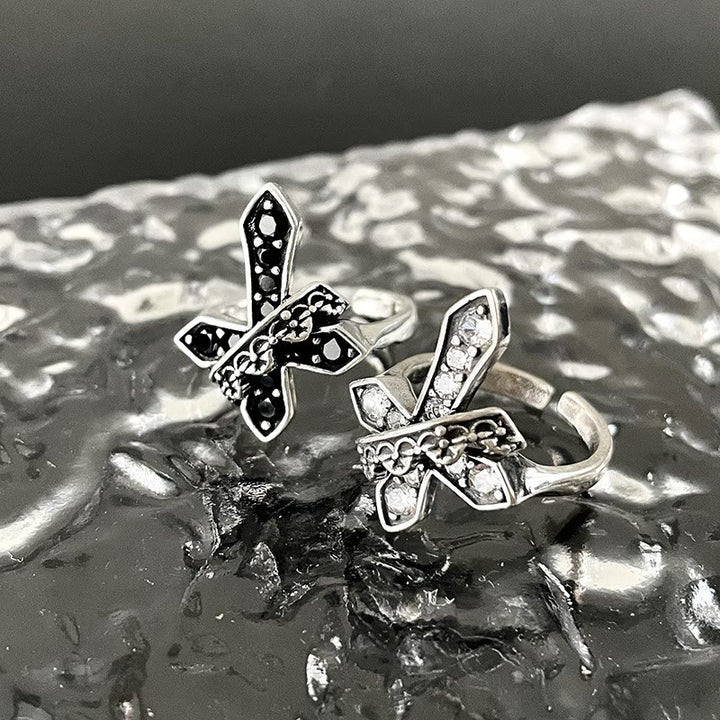 Christianartworkshop 2colors Modern Ring with Cross & Regal Crown: Bold Fusion of Faith and Royalty - image 6