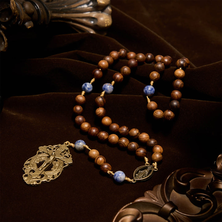 Christianartworkshop PRAYERFUL FAITH: Wooden and Ceramics Beads Blessed Devotion Rosary with Gift Card - image 5