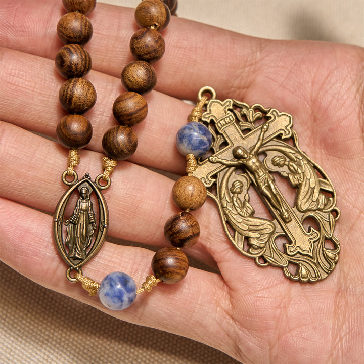 Christianartworkshop PRAYERFUL FAITH: Wooden and Ceramics Beads Blessed Devotion Rosary with Gift Card - image 7