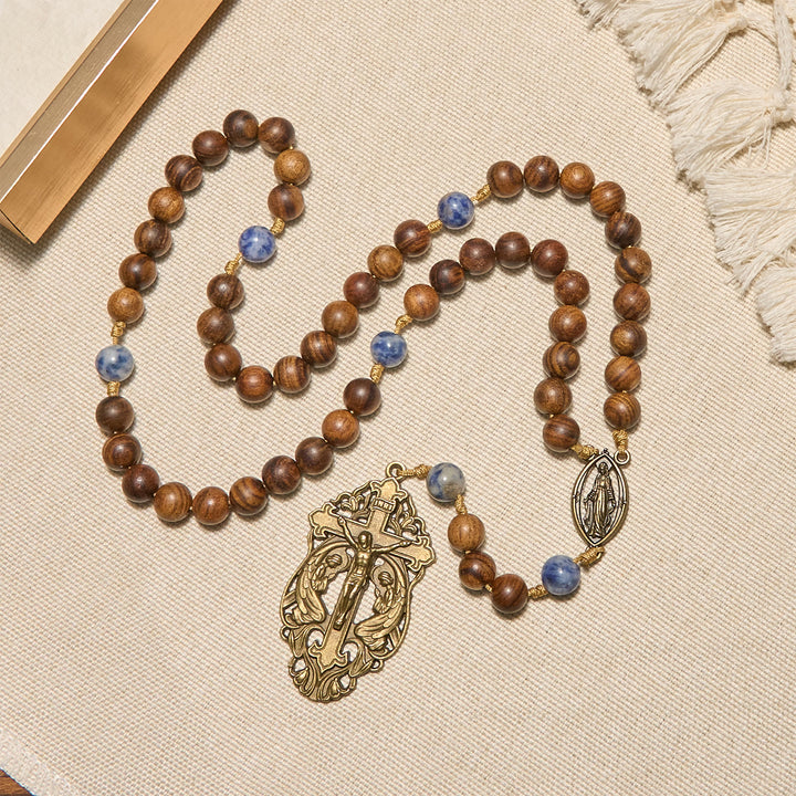 Christianartworkshop PRAYERFUL FAITH: Wooden and Ceramics Beads Blessed Devotion Rosary with Gift Card - image 6