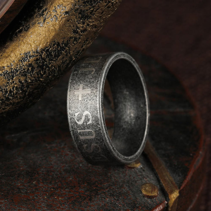 Christianartworkshop Minimalist Retro Silver Jesus & Cross Ring : Subtle Symbol of Faith - image 3