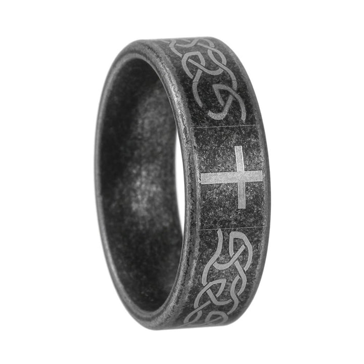 Christianartworkshop Artisanal Aged 925 Silver Ring with Celtic Knot & Cross: Expression of Faithful Identity - image 4