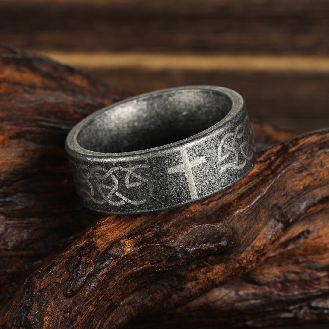 Christianartworkshop Artisanal Aged 925 Silver Ring with Celtic Knot & Cross: Expression of Faithful Identity - image 2
