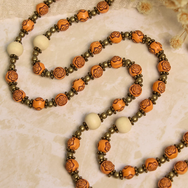 Christianartworkshop Exquisite Wooden Rose Beads with Bronze Crucifix & Miraculous Medal Rosary - image 8