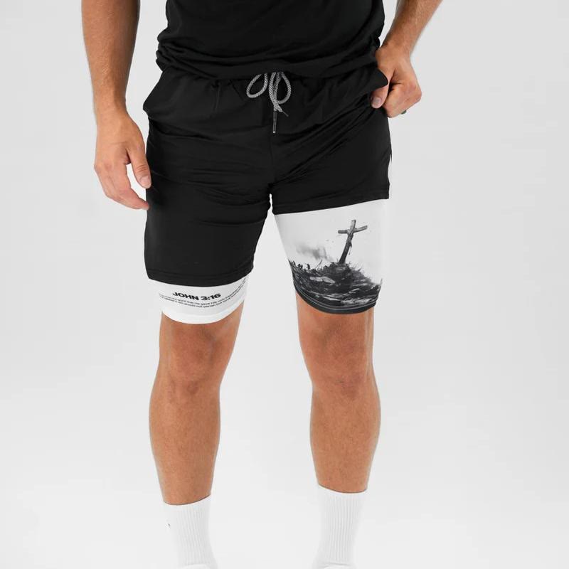 Christianartworkshop John 3:16 The Cross Performance Shorts - image 3