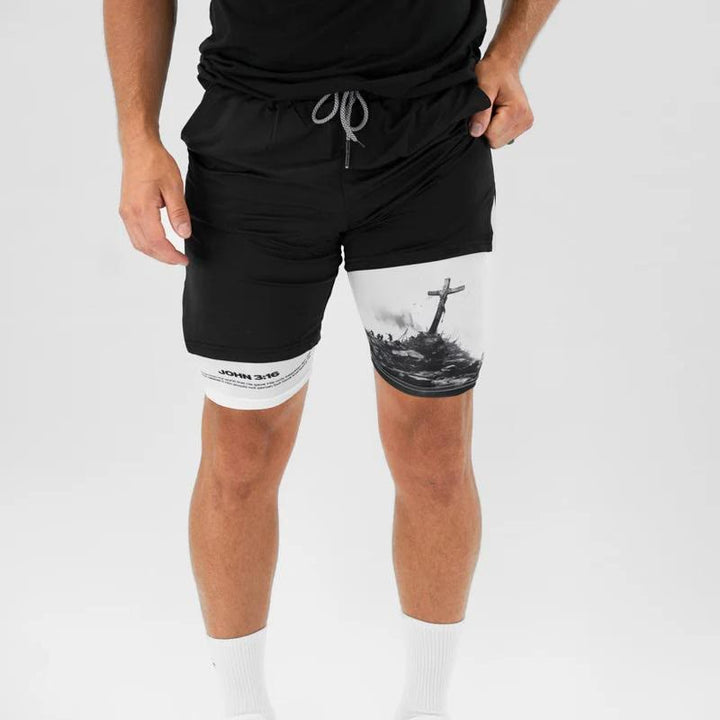 Christianartworkshop John 3:16 The Cross Performance Shorts - image 3