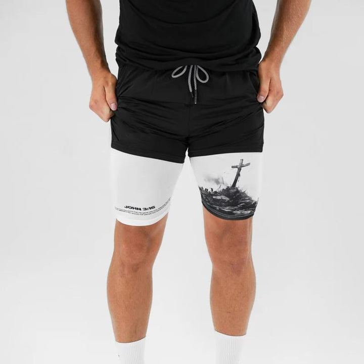 Christianartworkshop John 3:16 The Cross Performance Shorts - image 4