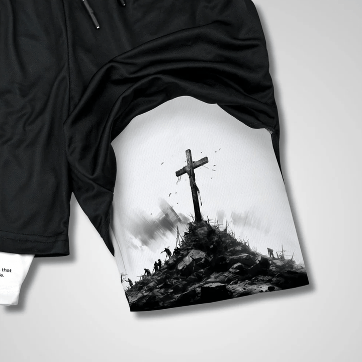 Christianartworkshop John 3:16 The Cross Performance Shorts