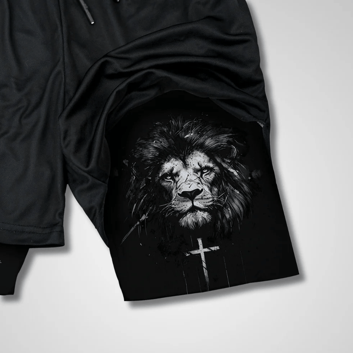 Christianartworkshop Joshua 1:9 Lion Performance Shorts