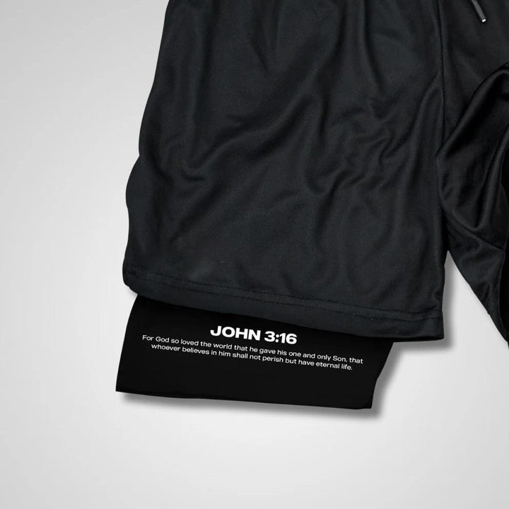 Christianartworkshop John 3:16 Cross Performance Shorts
