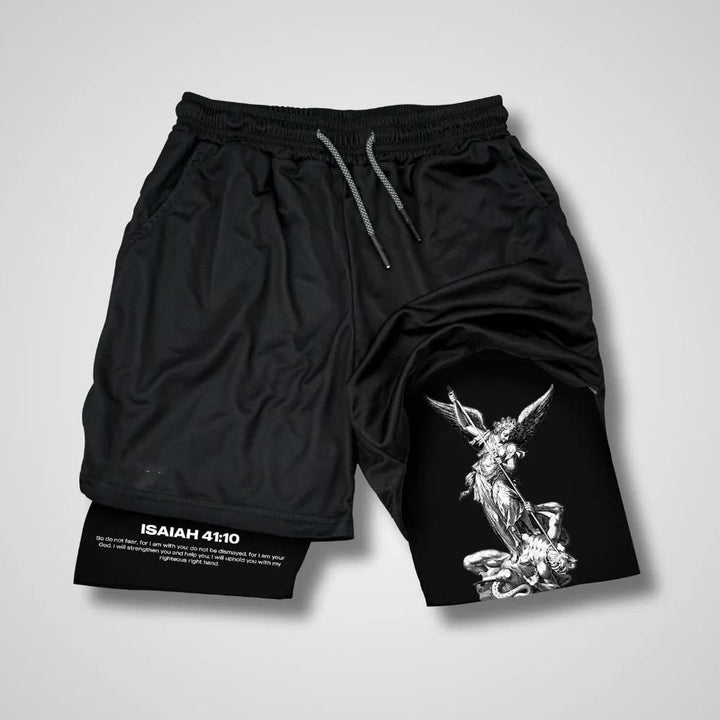 Christianartworkshop Isaiah 41:10 Angel & Devil Performance Shorts