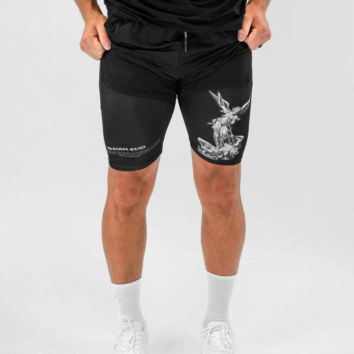 Christianartworkshop Isaiah 41:10 Angel & Devil Performance Shorts