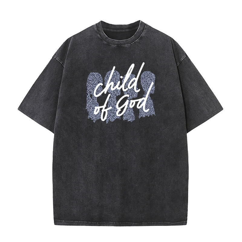 Christianartworkshop Child of God Unisex Washed T-Shirt - Black - 5XL - image 1