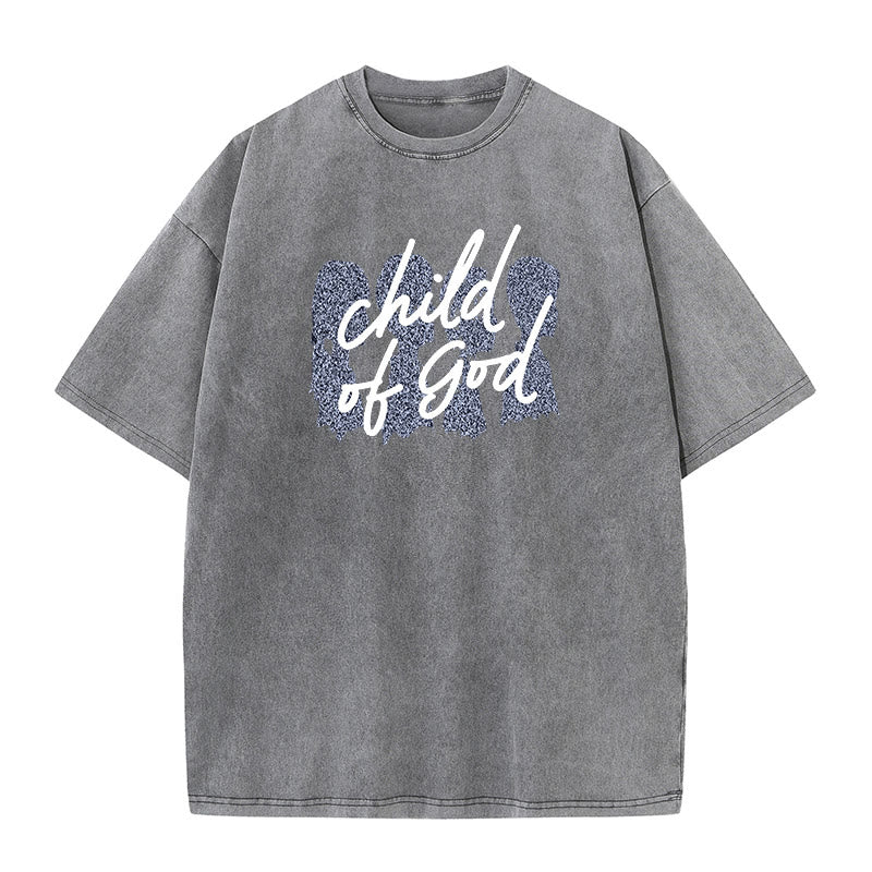 Christianartworkshop Child of God Unisex Washed T-Shirt - Grey - 5XL - image 6