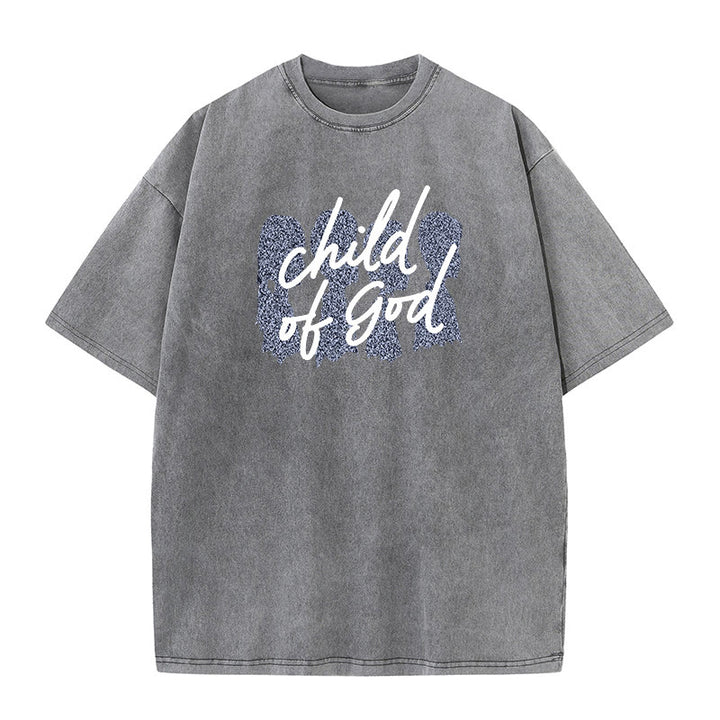 Christianartworkshop Child of God Unisex Washed T-Shirt - Grey - 5XL - image 6