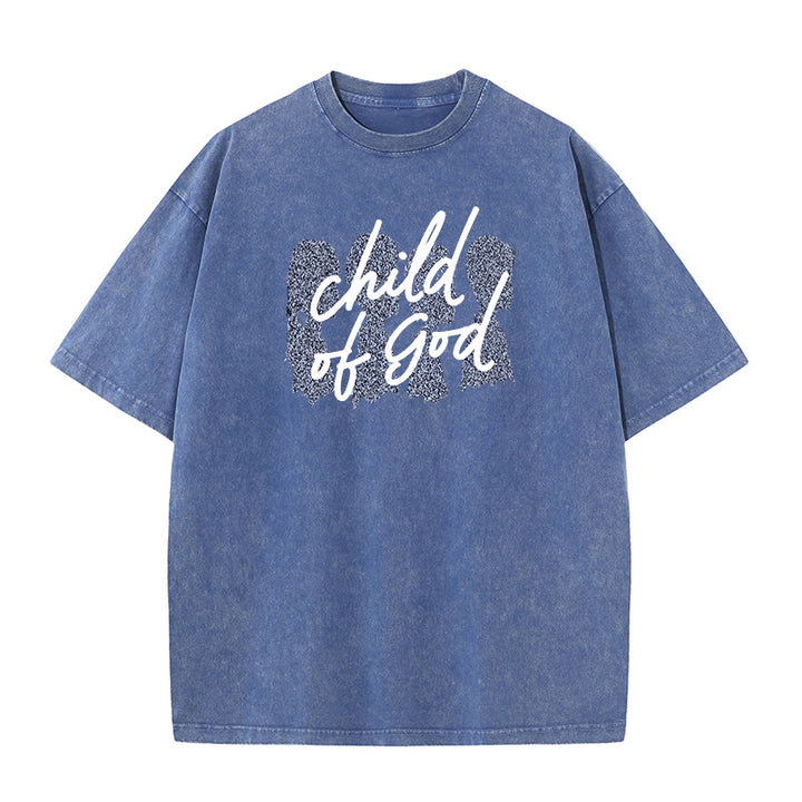 Christianartworkshop Child of God Unisex Washed T-Shirt - Blue - 5XL - image 7