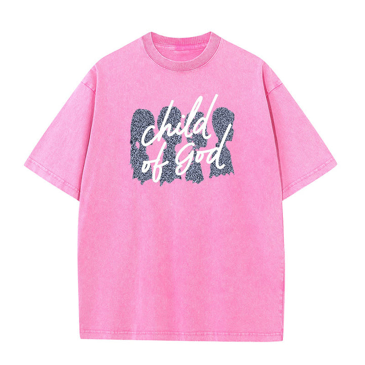 Christianartworkshop Child of God Unisex Washed T-Shirt - Pink - 5XL - image 11