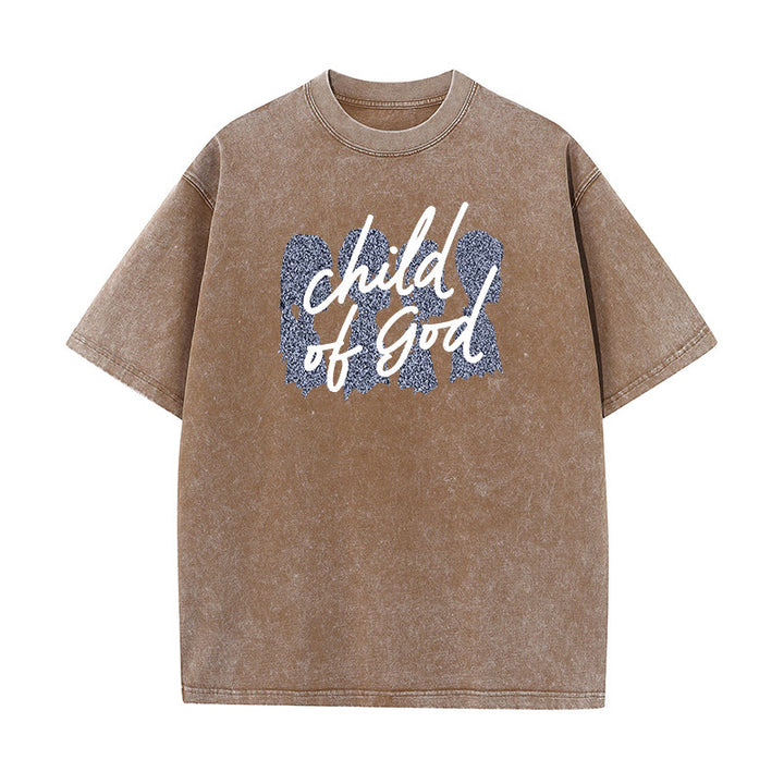Christianartworkshop Child of God Unisex Washed T-Shirt - Coffee - 5XL - image 9