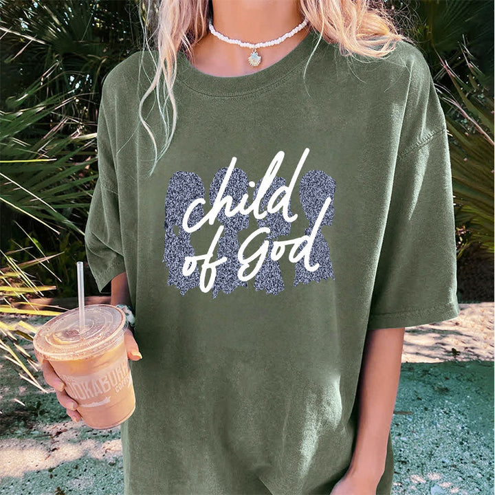 Christianartworkshop Child of God Unisex Washed T-Shirt - image 5