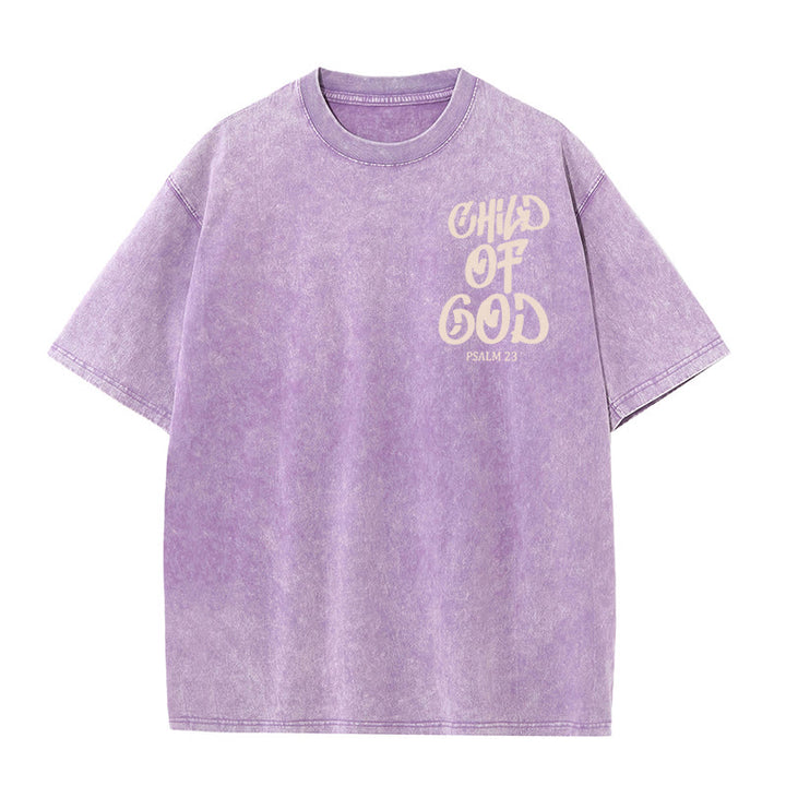Christianartworkshop Chic Spiritual Child of God Psalm 23 Unisex Washed T-Shirt - image 13