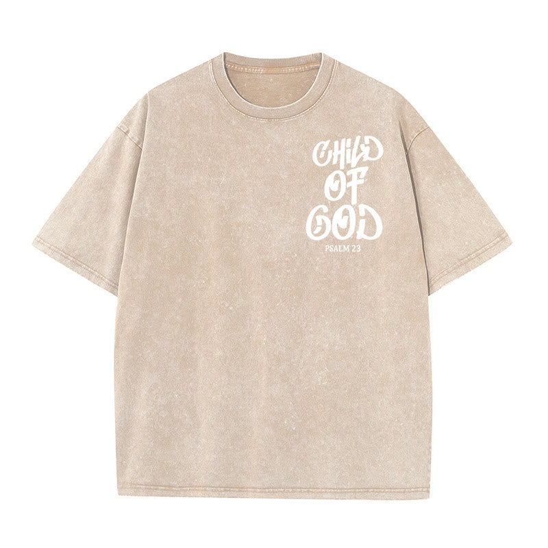 Christianartworkshop Chic Spiritual Child of God Psalm 23 Unisex Washed T-Shirt - image 14