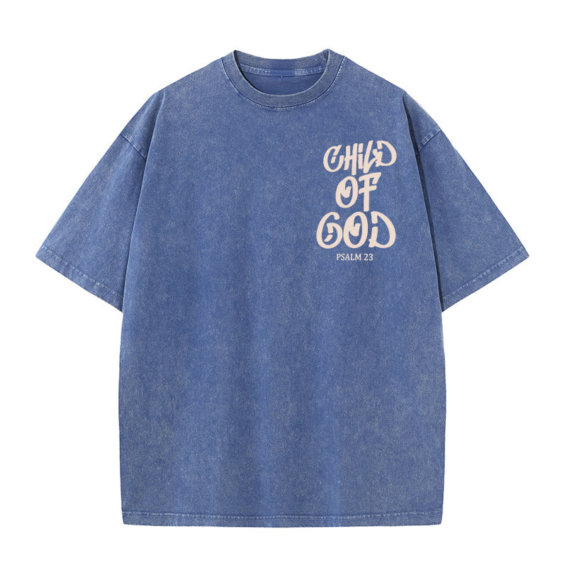 Christianartworkshop Chic Spiritual Child of God Psalm 23 Unisex Washed T-Shirt - image 10