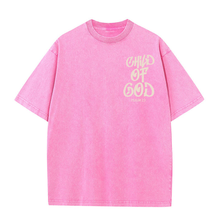 Christianartworkshop Chic Spiritual Child of God Psalm 23 Unisex Washed T-Shirt - image 21