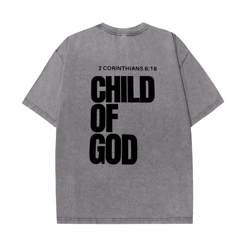 Christianartworkshop Minimalist Child of God Unisex Washed T-Shirt: Bold Faith in Clean Design - Grey - 5XL - image 7