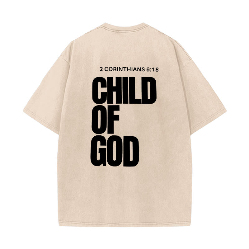 Christianartworkshop Minimalist Child of God Unisex Washed T-Shirt: Bold Faith in Clean Design - Apricot - 5XL - image 13