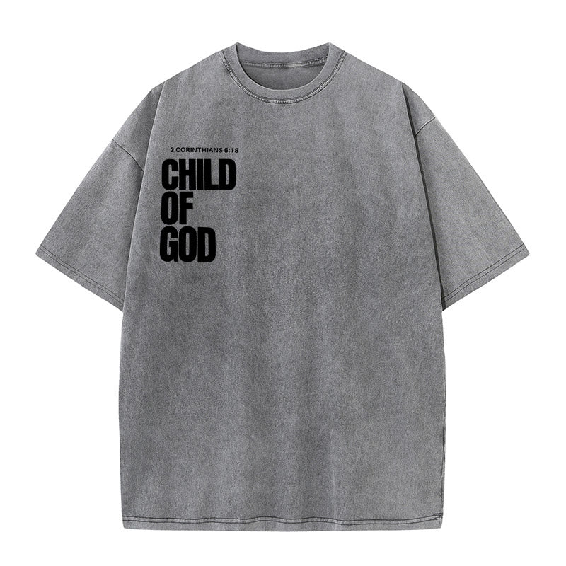 Christianartworkshop Minimalist Child of God Unisex Washed T-Shirt: Bold Faith in Clean Design - image 8