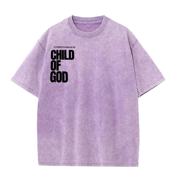 Christianartworkshop Minimalist Child of God Unisex Washed T-Shirt: Bold Faith in Clean Design - image 12