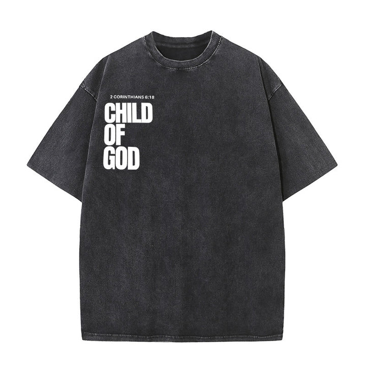 Christianartworkshop Minimalist Child of God Unisex Washed T-Shirt: Bold Faith in Clean Design - image 1