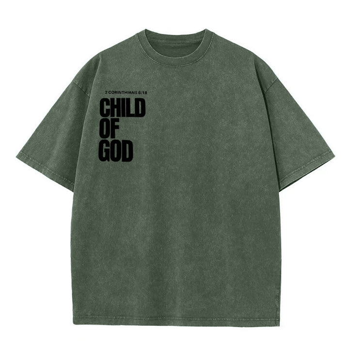 Christianartworkshop Minimalist Child of God Unisex Washed T-Shirt: Bold Faith in Clean Design - image 5