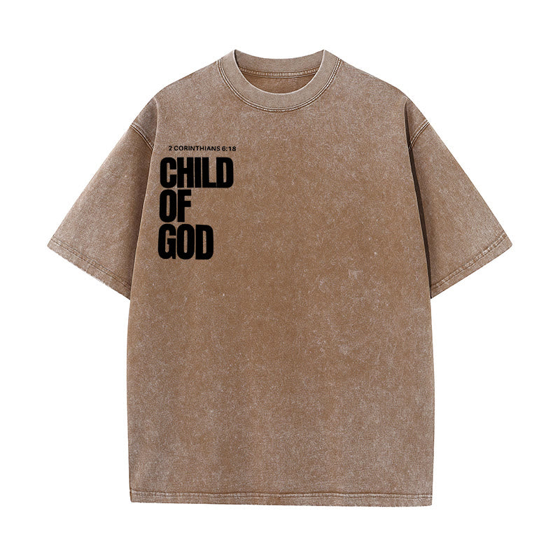 Christianartworkshop Minimalist Child of God Unisex Washed T-Shirt: Bold Faith in Clean Design - image 16